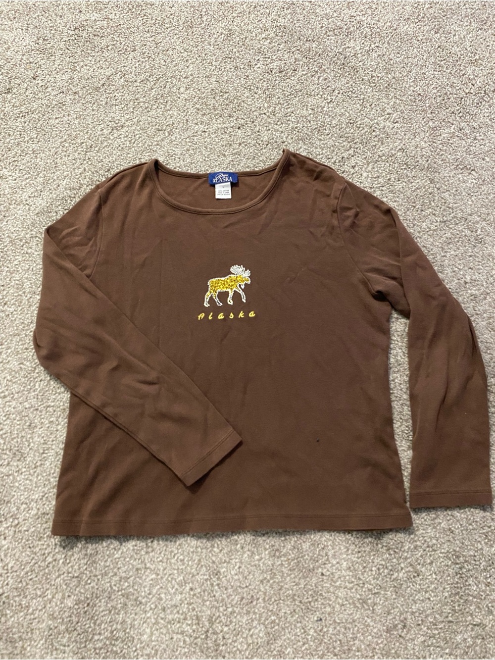 Women’s Vintage Alaska Rhinestone Moose T-Shirt